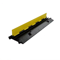 Protector de Cables de Goma Leahua Negro y Amarillo 1000*250*45mm, Canal de 32x32mm, Reductor de Velocidad para Seguridad Vial