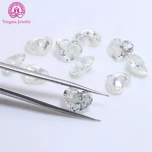 High quality loose cz gems zircon bird's nest cut heart shape 8*10 mm G white colour stone cubic zirconia for fine jewelry