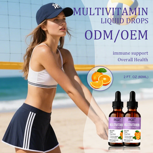 Gouttes liquides <span class=keywords><strong>multivitamin</strong></span>ées (saveur <span class=keywords><strong>orange</strong></span>) sans OGM, véganes, pour adultes, apportant de l'énergie |   2 fl oz (60 ml) 2 portions par 24 mois - Product Image 2