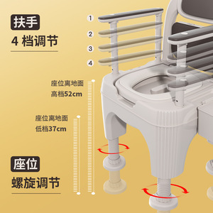 Portable Toilet Stool For Elderly Pregnant Postpartum Adults Indoor Home Use PP Material With Armrests And Soft <b>Pad</b> - Product Image 2