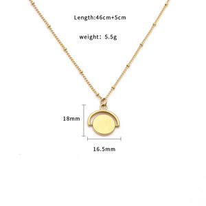 Moon Shape Stainless Steel Necklace Round Pendant Clavicle Chain For Women Everyday Wearing Rose Gold Silver Gold - Product Image 5