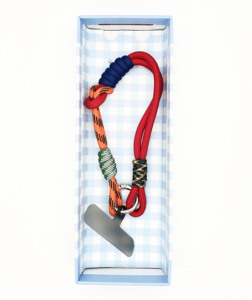 Porte-clés avec cordon noir, perle bleue et crochet en forme de T pour sangles de téléphone portable, couleurs mélangées - Product Image 5