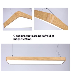 Suspension LED longue en fer couleur bois pour bureaux, jardins d'enfants, centres de formation et salles d'étude - Product Image 4