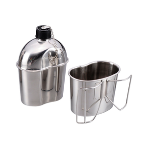 Gourde de chasse en acier inoxydable HBSC02 avec poignée, tasse pratique et plateau porte-outils - Product Image 1