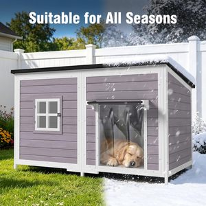 Casa para Perros Grandes con Techo Resistente a la Intemperie para Uso en Exteriores, Fácil de Instalar y Limpiar, Anti-Mordidas, para Perros Pequeños, Medianos y Grandes - Product Image 5