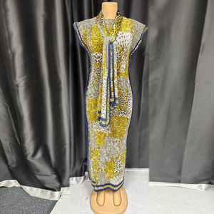 Nuova Abaya Musulmana all'Ingrosso con Stampa a <span class=keywords><strong>Gruppo</strong></span>, Gonna Lunga Plissettata Elegante Taglie Forti, Abito Estivo per Vendita Transfrontaliera - Product Image 2