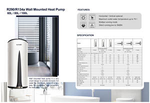 Sunrain app wifi smart 80L <span class=keywords><strong>chauffe</strong></span>-<span class=keywords><strong>eau</strong></span> <span class=keywords><strong>thermodynamique</strong></span> mural pompe à chaleur - Product Image 2