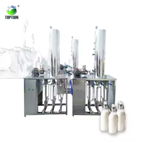 TOPTION Machine de remplissage semi-automatique de boissons gazeuses sodas de jus de lait pour bouteilles en plastique Moteur comme composant de base