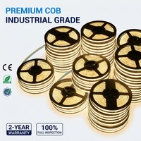 Bande LED COB DC24V à découpe libre, flexible, sans points, haute densité, ruban lumineux uniforme, découpable n'importe où pour armoires, éclairage de fond et signalétique décorative