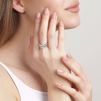 Bague de mariage hip-hop double couche en moissanite 2 mm testée au diamètre, style Iced Out, la plus vendue, pour femme