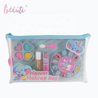 Fondbeauti: ombre à paupières brillant à lèvres rouge à lèvres faux ongles ensemble de maquillage avec étui de transport en PVC pour enfants filles