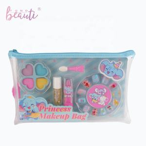 Fondbeauti: ombre à paupières brillant à lèvres rouge à lèvres <span class=keywords><strong>faux</strong></span> ongles ensemble de <span class=keywords><strong>maquillage</strong></span> avec étui de transport en PVC pour enfants filles - Product Image 1