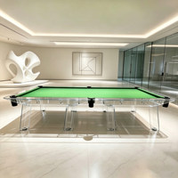 Table de billard chinoise BOJAZND de luxe en verre trempé acrylique transparent de 12 pieds pour l'intérieur de la villa
