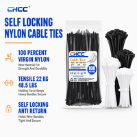 Attaches de câbles en nylon autobloquantes CHCC 4.8*100, haute résistance, durables, résistantes aux UV, pour applications électriques et industrielles, vente en gros, OEM