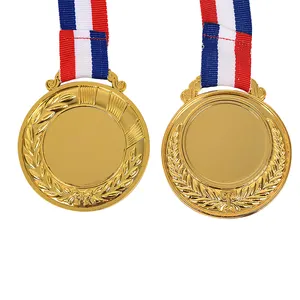 ميدالية ركض مخصصة لكرة القدم من المعدن الذهبي بدقة 5k مع شريط لمارثون رياضي ومصنّع ميداليات مخصصة حسب الطلب