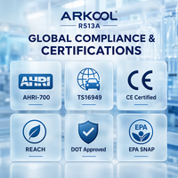 Gas HFO R513a de CE Tontank para el Mercado Europeo, para Refrigeración Comercial a Media Temperatura y Enfriadores, con Certificación REACH