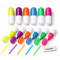 Surligneurs en vrac en forme de capsule de pilule, pointe biseautée, encre fluorescente à séchage rapide, logo personnalisé pour cadeaux promotionnels scolaires et de bureau