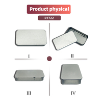 Boîte rectangulaire en fer blanc mat avec serrure dissimulée anti-enfants, type tiroir portable pour pilules et aliments, pour le transport quotidien