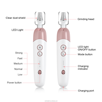 Machine à ongles électrique portable populaire en plastique avec 5 en 1, lumière LED, haute vitesse, faible bruit, lime à ongles, kit de manucure et pédicure