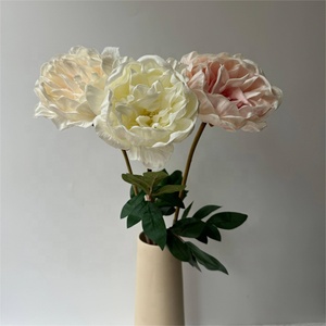 Chất Lượng Cao Nhân Tạo Duy Nhất Thân Cây Bất Cảm Ứng Mẫu Đơn Lớn Đầu PU Trắng Màu Hồng Hoa Mẫu Đơn Hoa Cho Đám Cưới Đảng Trang Trí - Product Image 4