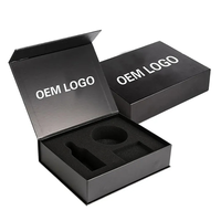 Boîte de cadeau magnétique rigide pliable de luxe recyclable boîte de panier de présentation magnétique grand noir classique pour l'emballage