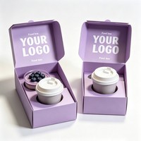 Boîte en papier pliable avec insert en carton personnalisable avec logo pour emballages de café, de jus, de gobelets et de gâteaux à emporter