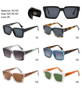 نظارات شمسية معدنية بإطار سميك وشعار مخصص بالجملة، نظارات لينون سميكة عالية الجودة للنساء والرجال باللون الأسود - Product Image 5