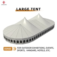Grande tente de réception extérieure en aluminium, imperméable et résistante au vent pour le stockage et les événements