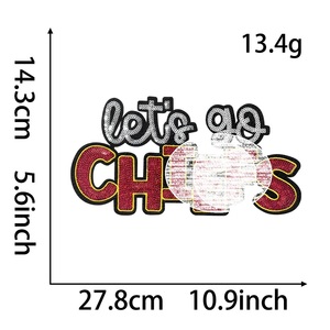 Lascia <span class=keywords><strong>andare</strong></span> i capi con paillettes Patch di ferro su ricamo con nome sportivo grande toppa ricamata con paillettes - Product Image 5