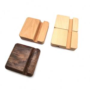 Customized Logo <b>Phone</b> Holder Polished Beech Walnut Wooden Mobile <b>Stand</b> - Product Image 3