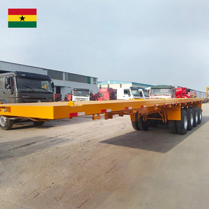<span class=keywords><strong>Remorque</strong></span> à plateau plat de 80 tonnes à 4 essieux pour expédition en vrac vers <span class=keywords><strong>Tema</strong></span>, Ghana - Product Image 1