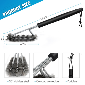 Factory BBQ Grill Cleaning Scraper Basting <b>Brush</b> Barbecue Cleaning <b>Brush</b> with Extra Head - Product Image 2