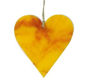 Piezas de resina para espectáculos de decoración del hogar, artículo colgante de Navidad con forma de corazón amarillo único artístico para Hotel y hogar - Product Image 5