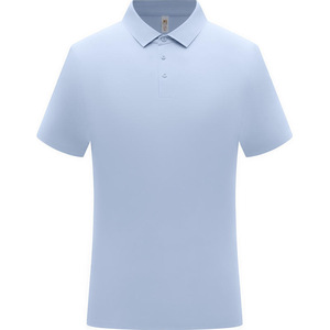 Modal Business Short Sleeve <b>Polo</b> Shirt Glacier Blue Loose Fit Breathable Summer Corporate Uniforms - Product Image 4