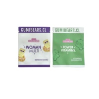 Sachet d'emballage personnalisé à faible MOQ, imprimé, échantillon 1g 3.5g, pour bonbons gélifiés, pochette plate mate à 3 soudures latérales avec encoches de déchirement