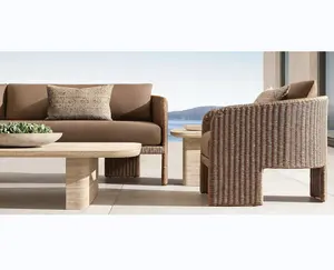 Kleiner Raum Rohr Rattan Korb weide Gartenmöbel moderne Sofa garnitur Terrasse Deluxe Designs