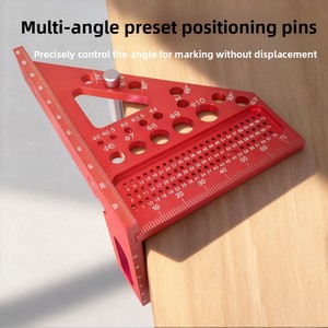 Règle d'angle triangulaire pour charpentiers Yun Bei YB en alliage d'aluminium, 45/<span class=keywords><strong>90</strong></span> degrés, multi-angles, haute précision, pour marquage - Product Image 2