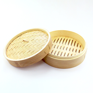 Panier chinois empilable matériau résistant à la chaleur vapeur en bambou naturel sans couvercle de casserole - Product Image 2