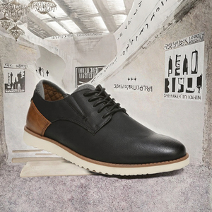 Zapatos Oxford con cordones bordados negros personalizados para hombres, transpirables, antideslizantes, para todas las estaciones, estilo formal - Product Image 3