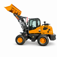Chargeuse sur pneus compacte à moteur diesel, chargeuse frontale hydraulique avec cabine d'opérateur fermée pour une manutention de chantier haute efficacité