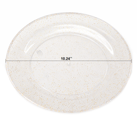 Assiettes jetables en plastique dorées à paillettes, élégantes et transparentes, pour fêtes, mariages, dîners, apéritifs, desserts, pour événements de restauration