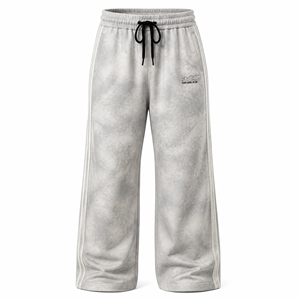 Pantalones Deportivos Tie Dye para <span class=keywords><strong>Hombre</strong></span>, Pierna Ancha, Franja Lateral Blanca, Cintura Elástica con Cordón, Estilo Relajado, Ropa Urbana, Venta al Por Mayor, Personalización OEM - Product Image 1