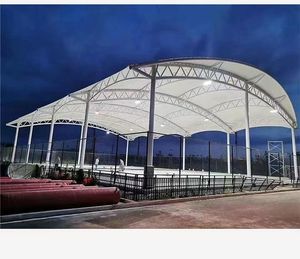 Carpa Deportiva con Techo en Forma de Arco, Carpa con Estructura para Deportes al Aire Libre como Bádminton, Fútbol, Baloncesto, Natación y Trampolín - Product Image 3