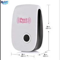 Répulsif Ultrasonique LED Personnalisable Anti-Moustiques et Mouches, Appareil Anti-Nuisibles d'Intérieur à Brancher, Étanchéité IP44, Batterie Incluse
