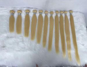 Extensiones de Cabello Humano Remy Liso Sin Procesar, Color Rubio, para Mujer - Product Image 1