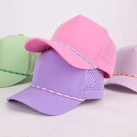 Casquette de sport imperméable à trous découpés au laser, broderie personnalisée, logo en caoutchouc, cordon, polyester, performance, pour le golf