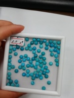 Prix de gros Turquoise naturelle Cabochon rond fond plat Hubei Turquoise Stone