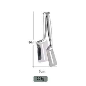 สแตนเลสปลาทอด Anti Scalding คีมปลาพลิกพลั่วปลาทอดเครื่องมือป้องกันการติดสเต็กคลิป