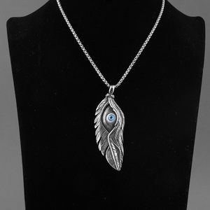 Collares de Plumas con Colgantes de Acero Inoxidable, Joyería al por Mayor, Precio de Fábrica, Personalizados, Estilo Steampunk - Product Image 4