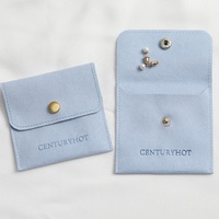 Sacs à bijoux en microfibre PUPPYSEW, sacs d'emballage de bijoux en velours avec bouton, pochette à bijoux personnalisée avec logo